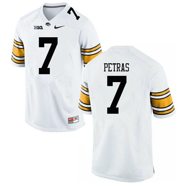 Men #7 Spencer Petras Iowa Hawkeyes College Football Jerseys Sale-White - Click Image to Close